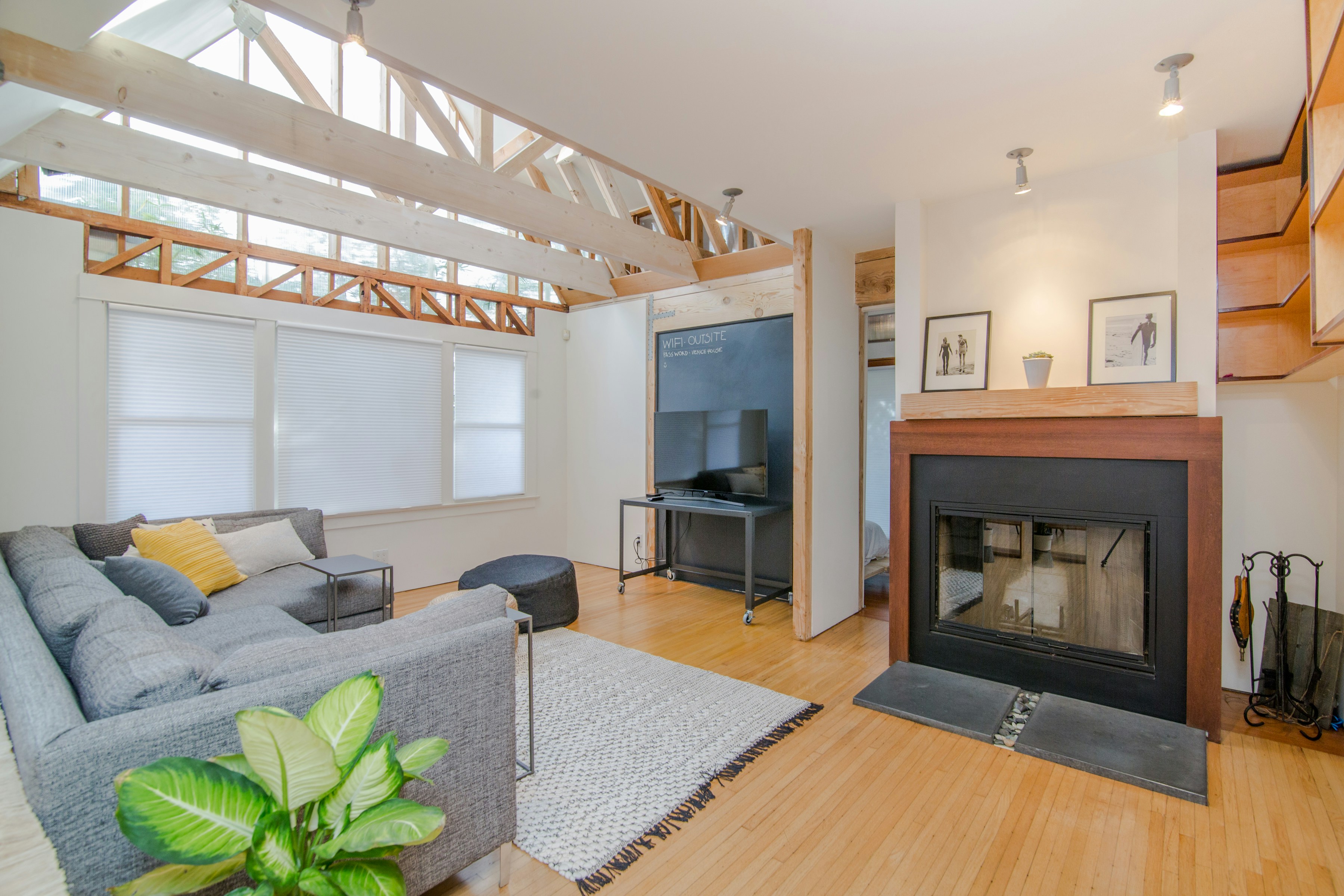 Cozy living room with fireplace