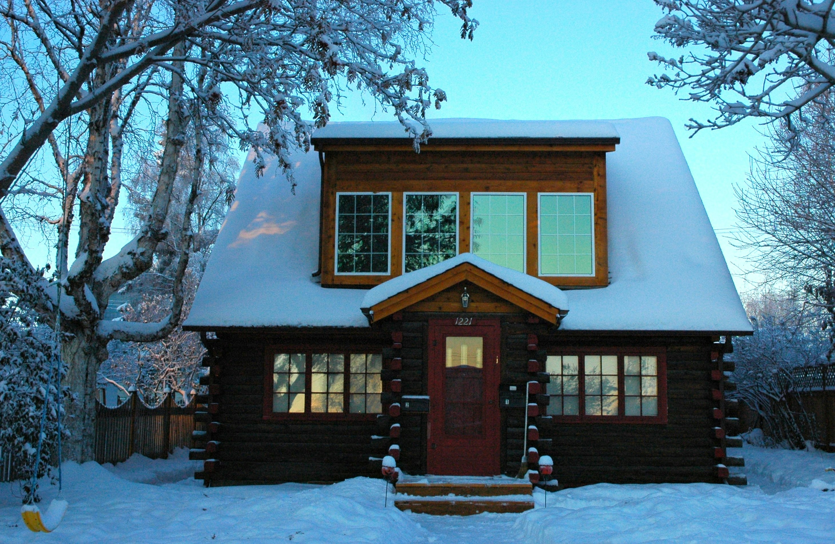 Cozy brown wood home