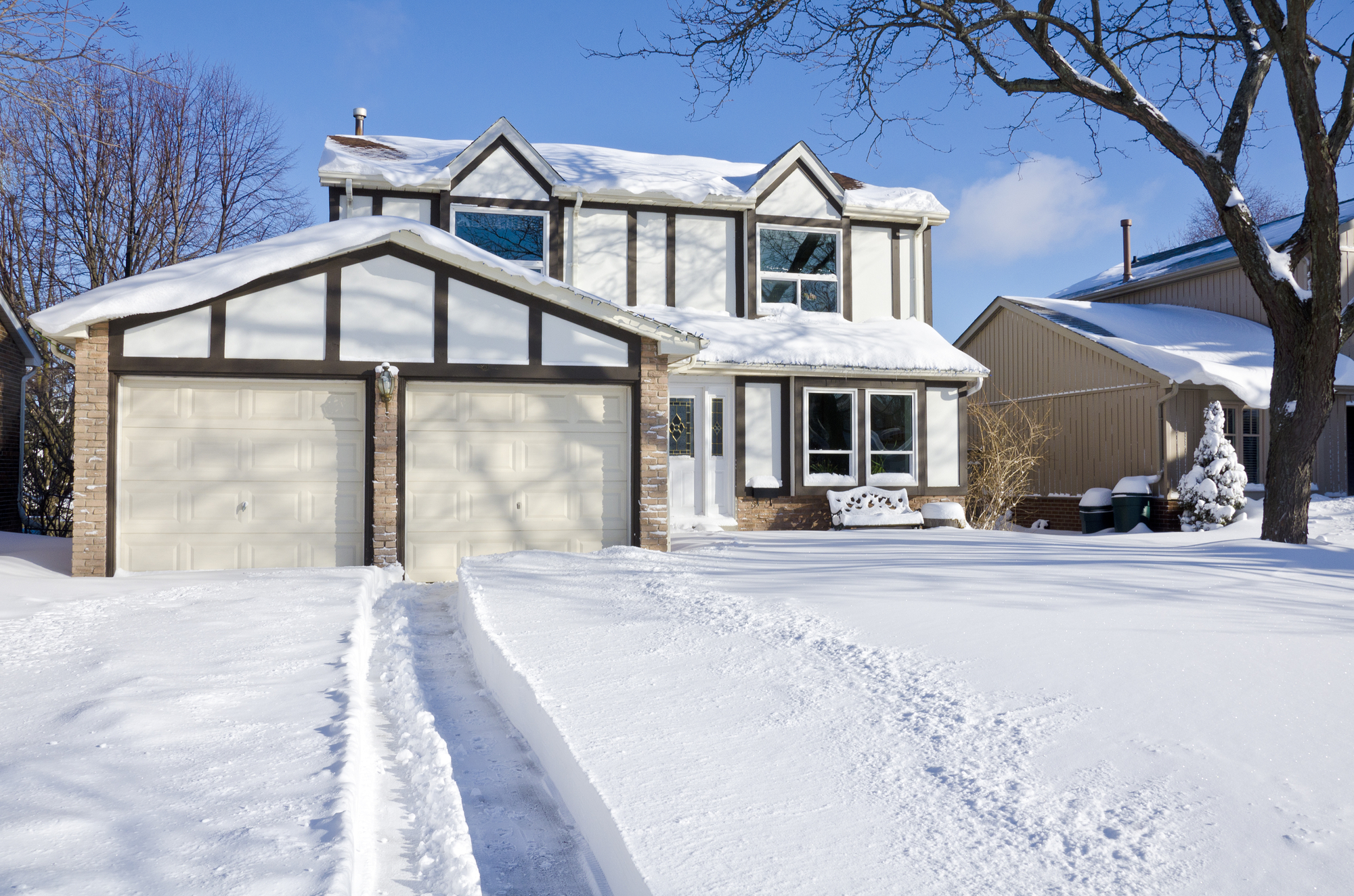 House with a lot of snow